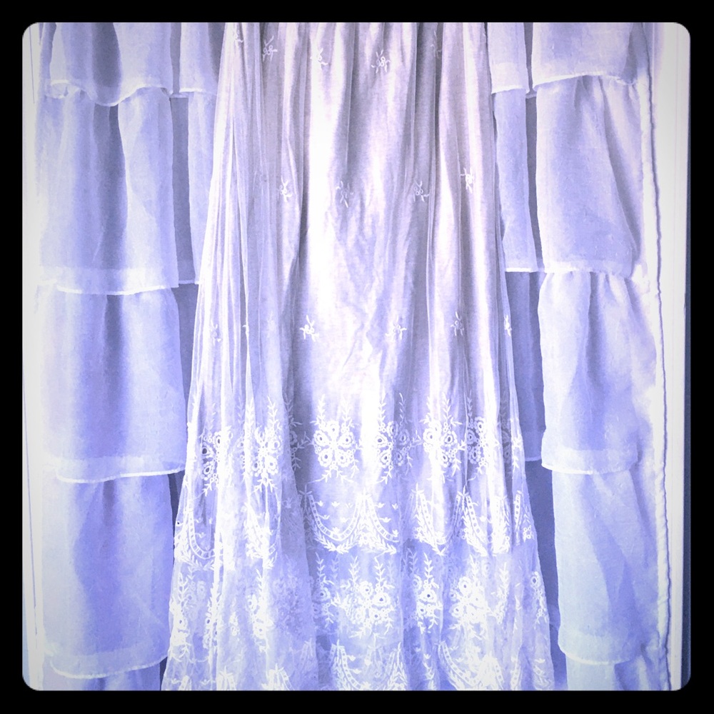 NWOT Sundance Flowy White Lace Skirt